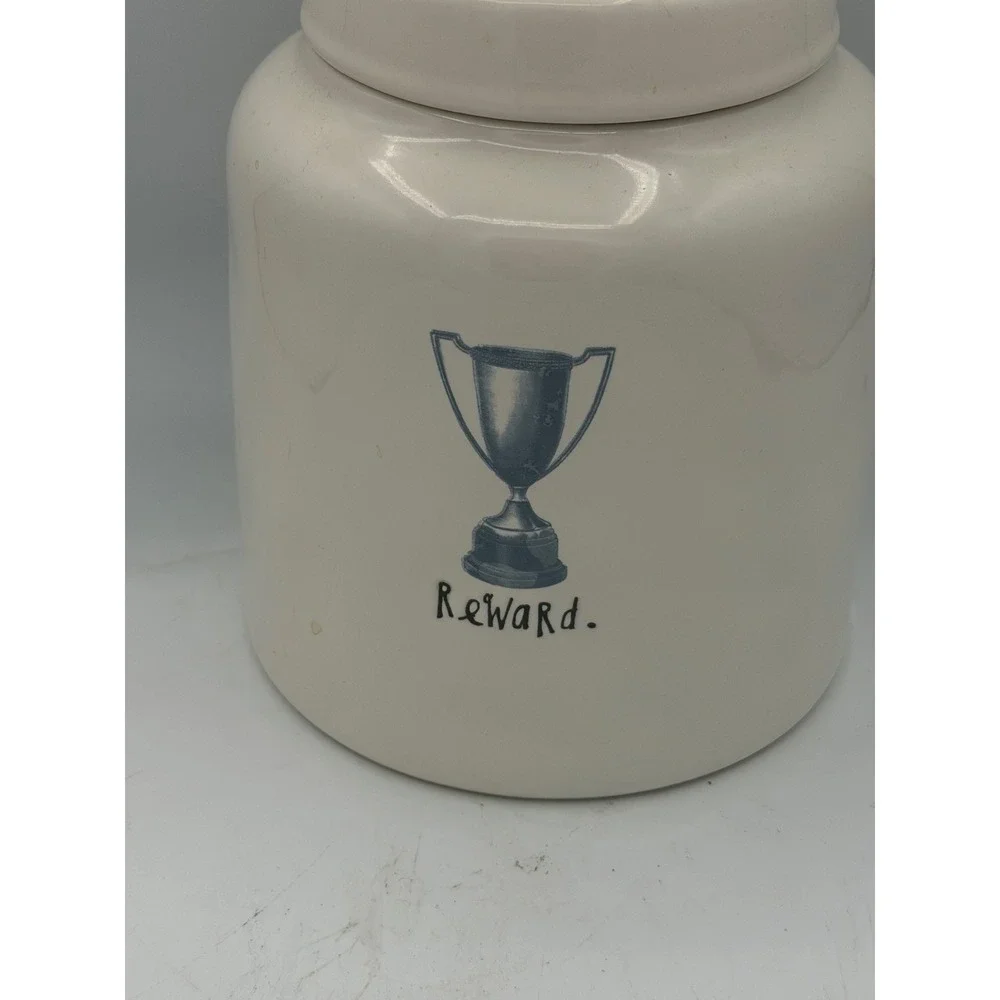 Rae Dunn Reward Trophy Ceramic Canister Crown Lid Artisan Collection Magenta